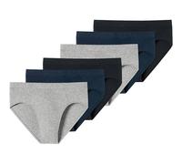 SCHIESSER Herren Slips, 6er Pack - "95/5", Supermini Briefs, Stretch Baumwolle M Schwarz/Blau/Grau
