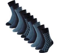 SCHIESSER Herren Socken, 10er Pack - "Bluebird", Baumwoll-Mix, uni/gemustert Blau/gemustert 39-42