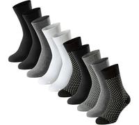 Kurzsocken SCHIESSER "Socken Bluebird 10P 10er Pack", Herren, Gr. 39-42, bunt (schwarz, grau, weiß, schwarz, gepunktet), Obermaterial: 77% Baumwolle CO. 22% Polyamid PA. 1% Elasthan EL., Socken (48343