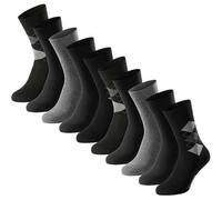 SCHIESSER Herren Socken, 10er Pack - "Bluebird", Baumwoll-Mix, uni/gemustert 39-42 Schwarz/Raute