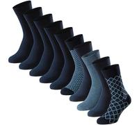 Kurzsocken SCHIESSER "Socken Bluebird 10P 10er Pack", Herren, Gr. 43-46, blau (blau, blau, gemustert), Obermaterial: 77% Baumwolle CO. 22% Polyamid PA. 1% Elasthan EL., Socken (86984703-43) blau, blau
