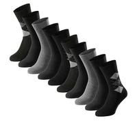 Kurzsocken SCHIESSER "Socken Bluebird 10P 10er Pack", Herren, Gr. 43-46, schwarz (schwarz, raute), Obermaterial: 77% Baumwolle CO. 22% Polyamid PA. 1% Elasthan EL., Socken (56404329-43) schwarz, raute