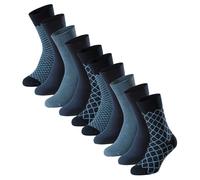 Kurzsocken SCHIESSER "Socken Bluebird 10P 10er Pack", Herren, Gr. 43-46, blau (blau, gemustert), Obermaterial: 77% Baumwolle CO. 22% Polyamid PA. 1% Elasthan EL., Socken (58495307-43) blau, gemustert