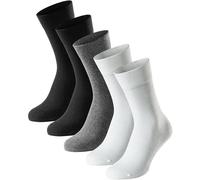 SCHIESSER Herren Socken, 5er Pack - "Bluebird", Baumwoll-Mix, uni/gemustert 39-42 Schwarz/Grau/Weiß