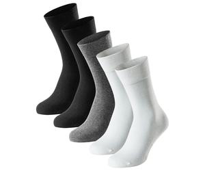 SCHIESSER Herren Socken, 5er Pack - "Bluebird", Baumwoll-Mix, uni/gemustert Schwarz/Grau/Weiß / 43-46 43-46 Weiß