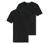 Schiesser T-Shirt 95/5 Rundhals Kurzarm (95% Baumwolle) Unterwäsche schwarz Herren - 2er Pack, Größe 7