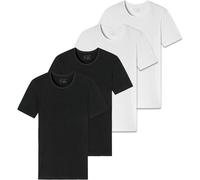 SCHIESSER Herren T-Shirt 4er Pack - Serie "95/5", Rundhals, S-XXL Schwarz/Weiß L