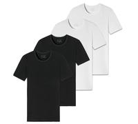 SCHIESSER Herren T-Shirt 4er Pack - Serie "95/5", Rundhals, S-XXL Schwarz/Weiß L