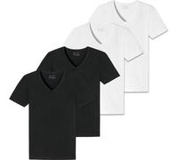 SCHIESSER Herren T-Shirt 4er Pack - Serie "95/5", V-Ausschnitt, S-4XL Schwarz/Weiß 3XL