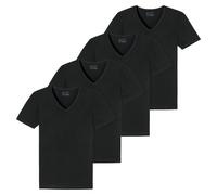 SCHIESSER Herren T-Shirt 4er Pack - Serie "95/5", V-Ausschnitt, S-4XL Schwarz XL