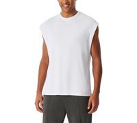 T-Shirt SCHIESSER "SCHIESSER 150 YEARS", Herren, Gr. 54, weiß, Rippware, Obermaterial: 90% Baumwolle, 10% Elasthan, casual, bequem hüftbedeckend, Rundhals, ohne Ärmel weit, Shirts, weite Armauschnitte