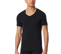 Schiesser T-Shirt V-Ausschnitt Premium Cotton Kurzarm (95% Bio-Baumwolle) Unterwäsche schwarz Herren, Größe 5