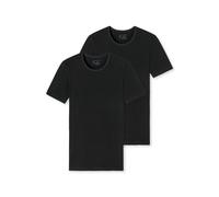 Schiesser Herren T-Shirt 2er Pack, schwarz, Gr. 5