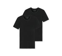 SCHIESSER Herren T-Shirts im Pack - Serie "95/5", Vorteilspack, Rundhals, S-XXL Schwarz / S / 2er Pack (1x2P) S Schwarz