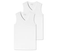 Schiesser Herren 2 Pack Unterhemd V-ausschnitt Mit Breiter Schulter - 95/5 Organic Unterwäsche, Weiss_173981, XL EU