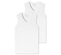 Schiesser Herren 2 Pack Unterhemd V-ausschnitt Mit Breiter Schulter - 95/5 Organic Unterwäsche, Weiss_173981, M EU