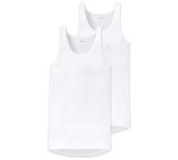 SCHIESSER Herren Unterhemd 2er Pack - Sport-Jacke, Original Feinripp Weiß XL