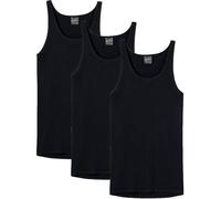 SCHIESSER Herren Unterhemd 3er Pack - Sport-Jacke, ohne Arm, Original Feinripp, einfarbig S Schwarz