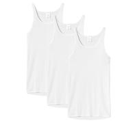 SCHIESSER Herren Unterhemd 3er Pack - Sport-Jacke, ohne Arm, Original Feinripp, einfarbig Weiß XL