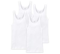 SCHIESSER Herren Unterhemd 4er Pack - ärmellos, Cotton Essentials, Doppelripp Weiß XL