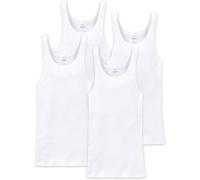 SCHIESSER Herren Unterhemd 4er Pack - ärmellos, Cotton Essentials, Doppelripp Weiß XL