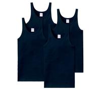 SCHIESSER Herren Unterhemd 4er Pack - ärmellos, Cotton Essentials, Feinripp Blau L