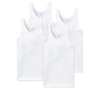 SCHIESSER Herren Unterhemd 4er Pack - ärmellos, Cotton Essentials, Feinripp Weiß 2XL