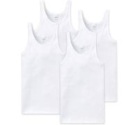 SCHIESSER Herren Unterhemd 4er Pack - ärmellos, Cotton Essentials, Feinripp Weiß XL