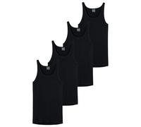 SCHIESSER Herren Unterhemd 4er Pack - Sport-Jacke, Original Feinripp Schwarz 2XL