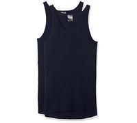 Schiesser Herren Unterhemd Jacke 0/0 005121, 2er Pack, Gr. X-Large (Herstellergröße: 007), Blau (Navy 815)