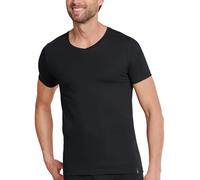 Schiesser T-Shirt mit V-Ausschnitt Modell 'Long Life Cotton T-shirt' in Black, Größe M