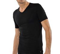 Schiesser Herren V-Neck T-Shirt 95/5 2er Pack, Farbe:Schwarz (000);Größe:7/XL