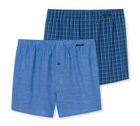 Schiesser Herren Web-Boxershorts Webboxer Baumwolle Blau 4XL