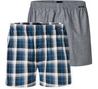 SCHIESSER Herren Web-Boxershorts, 2er Pack - Webware, Unterhose, Baumwolle 4XL Blau/Grau