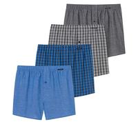 SCHIESSER Herren Web-Boxershorts, 4er Pack - Unterhose, Baumwolle 3XL Grau/Blau