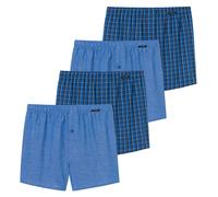 SCHIESSER Herren Web-Boxershorts, 4er Pack - Unterhose, Baumwolle Blau S