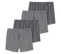 SCHIESSER Herren Web-Boxershorts, 4er Pack - Unterhose, Baumwolle Grau 3XL