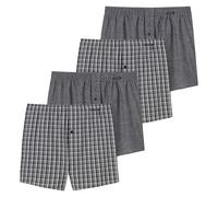 SCHIESSER Herren Web-Boxershorts, 4er Pack - Unterhose, Baumwolle Grau S