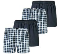 SCHIESSER Herren Web-Boxershorts, 4er Pack - Webware, Unterhose, Baumwolle XXL Blau