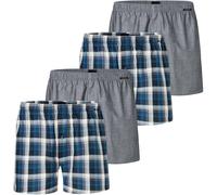 SCHIESSER Herren Web-Boxershorts, 4er Pack - Webware, Unterhose, Baumwolle 3XL Blau/Grau