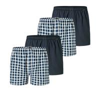 SCHIESSER Herren Web-Boxershorts, 4er Pack - Webware, Unterhose, Baumwolle Dunkelblau 2XL