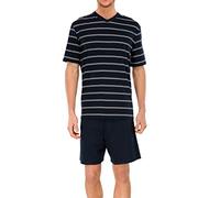 Schiesser Herren Zweiteiliger Schlafanzug Anzug Kurz, Gr. Medium (Herstellergröße: 050), Blau (dunkelblau 803)