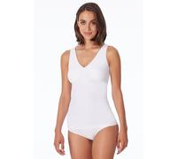 Schiesser Damen Trägertop Invisible Soft – mit herausnehmbaren Pads, V-Ausschnitt, Weiß Gr. 44