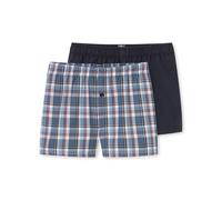 Webboxer SCHIESSER "Web-Boxershorts 2er Pack", Jungen, Gr. 176, blau, Obermaterial: 100% Baumwolle CO., Unterhosen (18942067-176) blau