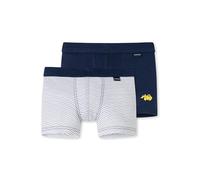 Schiesser Jungen Boxershorts CLASSICS BAGGER – 2er-Pack, 100% Bio-Baumwolle, dunkelblau/weiß Gr.98