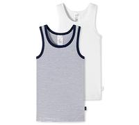 Schiesser - Unterhemd NEW STRIPES 2er-Pack in weiß/navy Gr.128