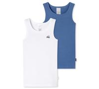 Schiesser Jungen 2 Pack Unterhemd Feinripp Bio Baumwolle Multipack - 100% Organic Cotton - Größe 92 bis 140