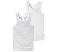 Schiesser Jungen 2 Pack Unterhemd Feinripp Bio Baumwolle Multipack - 100% Organic Cotton - Größe 92 bis 140