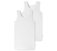 Schiesser Unterhemden Jungen 2er-Pack – 95/5 Organic Bio Baumwolle – Weiß Größe 116