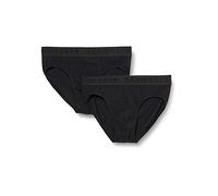 Schiesser Slips Jungen 2er-Pack 95/5 Bio-Baumwolle Webgummibund Schwarz Größe 140